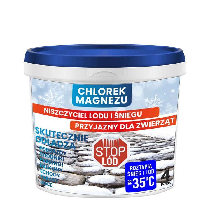 CHLORURE DE MAGNÉSIUM 4 KG – dégivreur, meilleur que le sel de déneigement et sans danger pour les animaux !