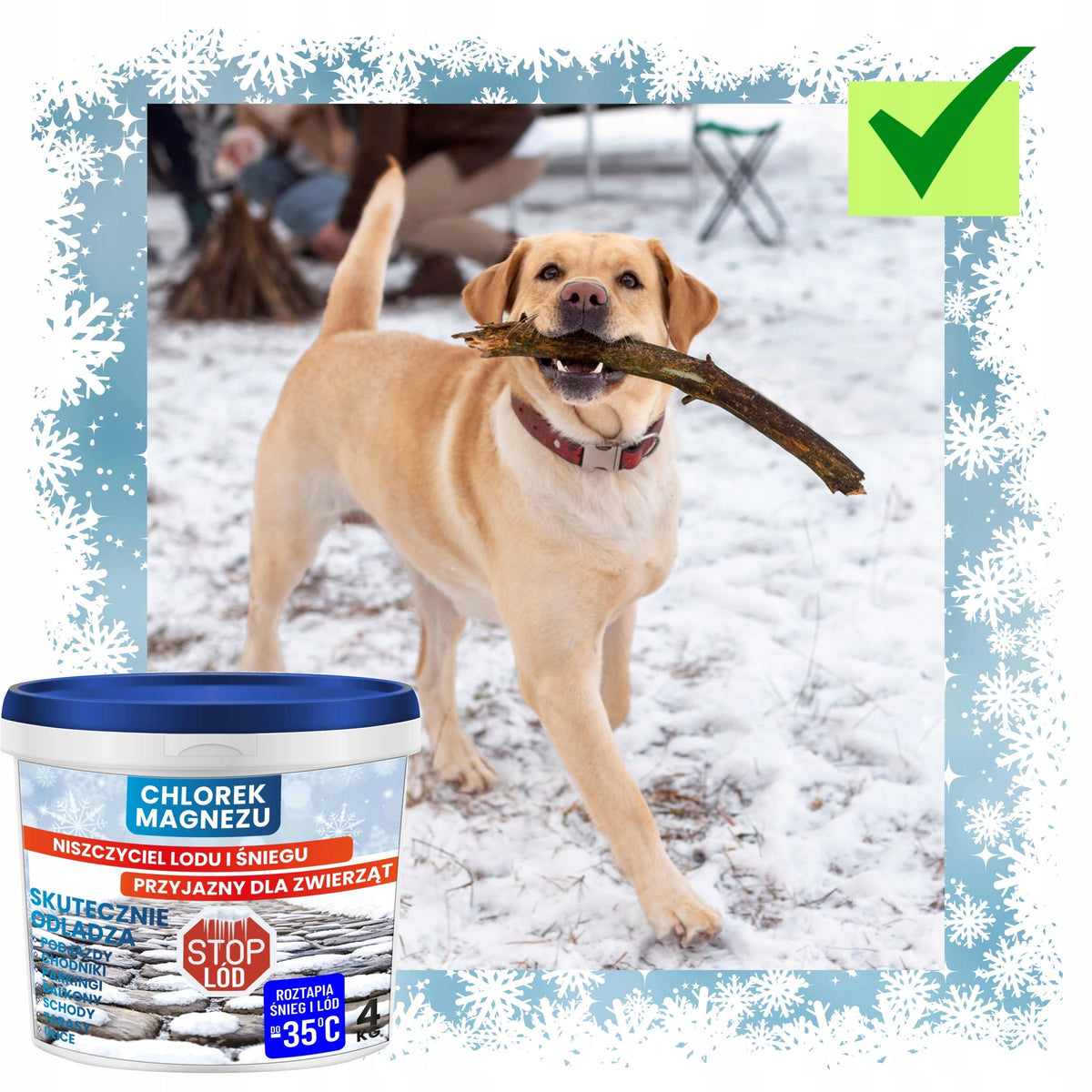 CHLORURE DE MAGNÉSIUM 4 KG – dégivreur, meilleur que le sel de déneigement et sans danger pour les animaux !