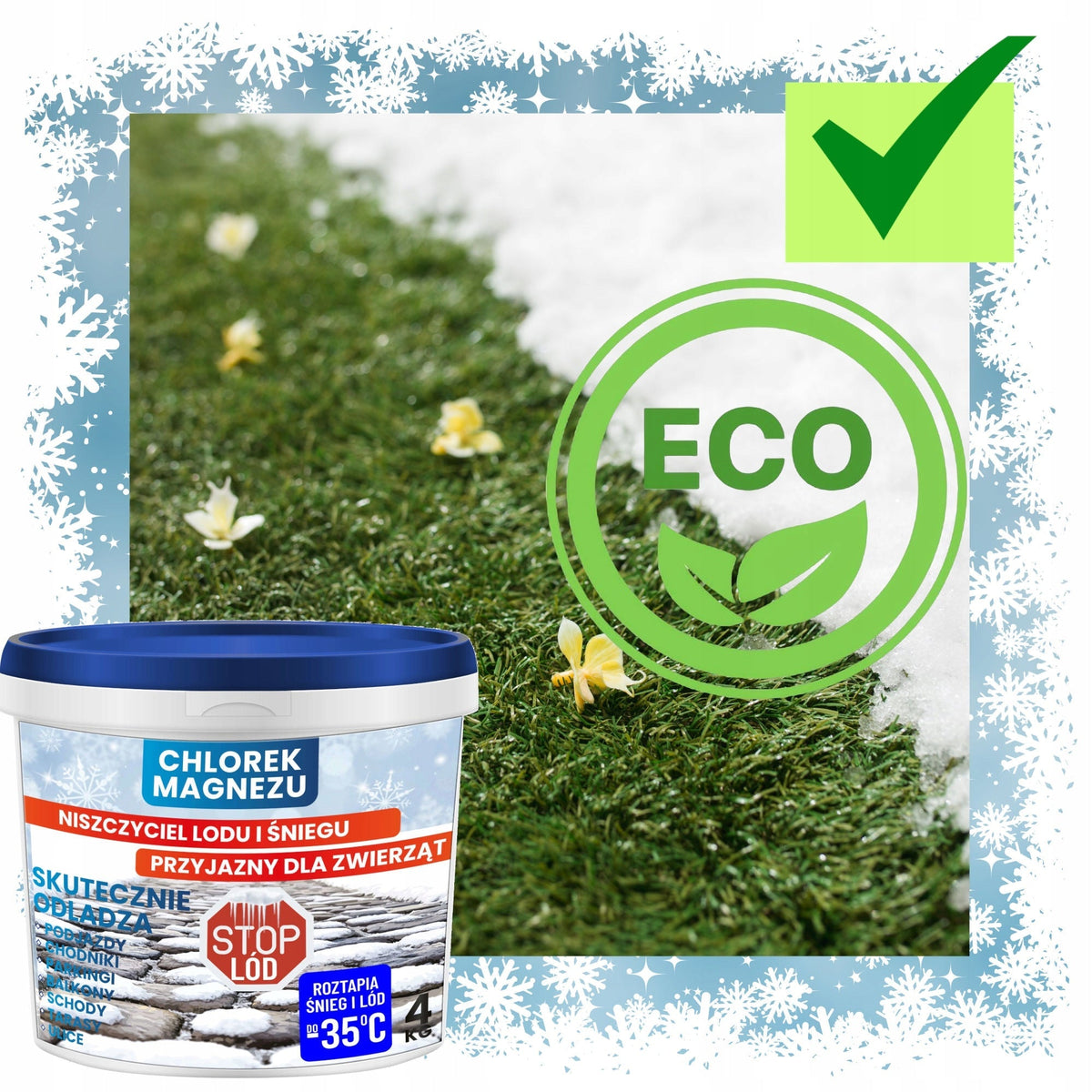 CHLORURE DE MAGNÉSIUM 4 KG – dégivreur, meilleur que le sel de déneigement et sans danger pour les animaux !