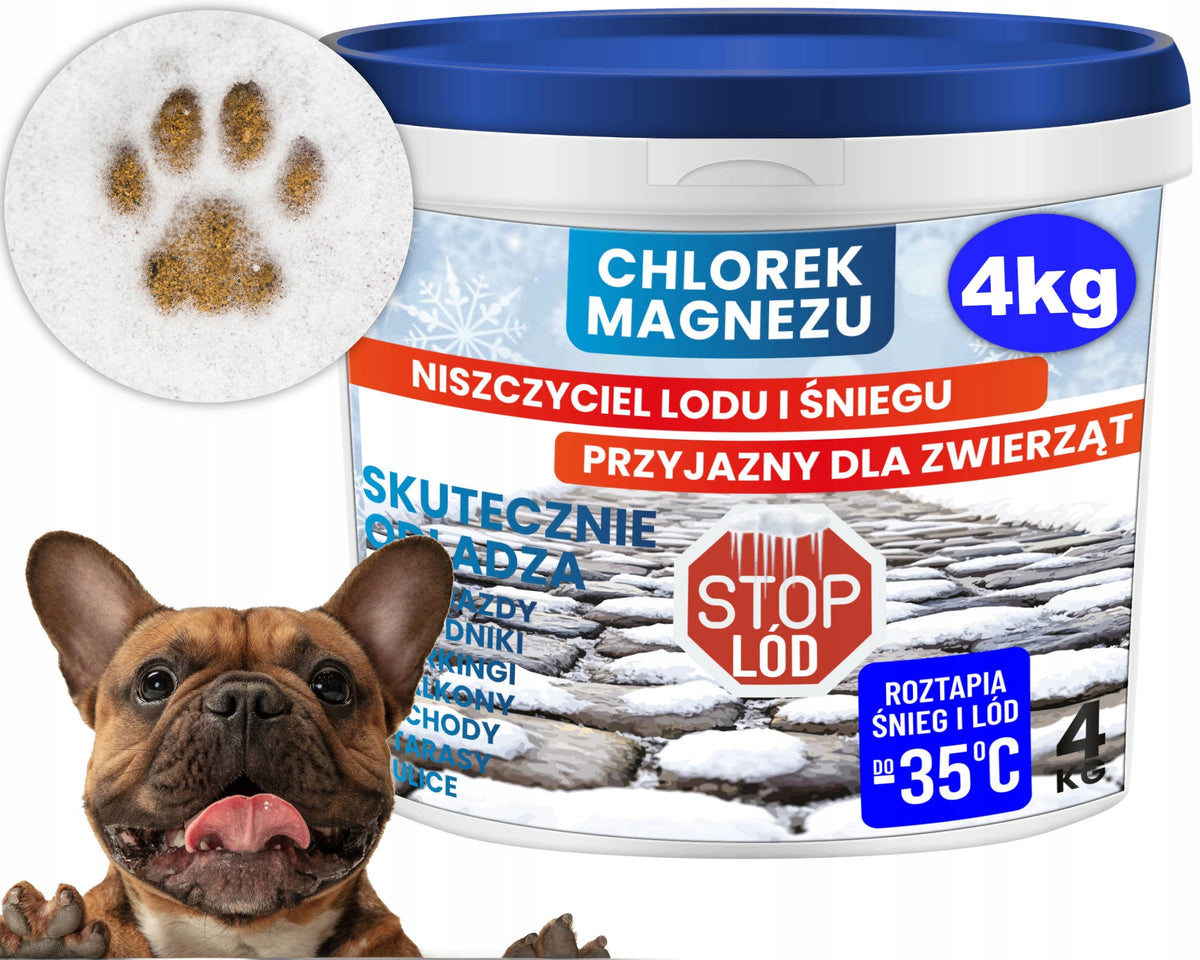 CHLORURE DE MAGNÉSIUM 4 KG – dégivreur, meilleur que le sel de déneigement et sans danger pour les animaux !