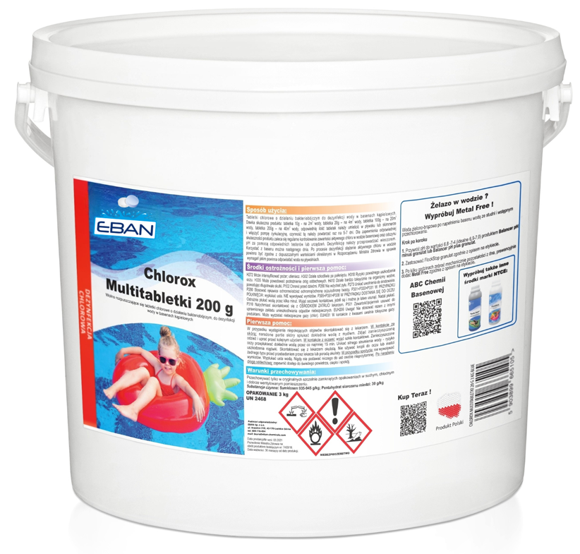 Chlorox Multitabs 200 g – Pastilles de chlore pour piscines – 3 kg