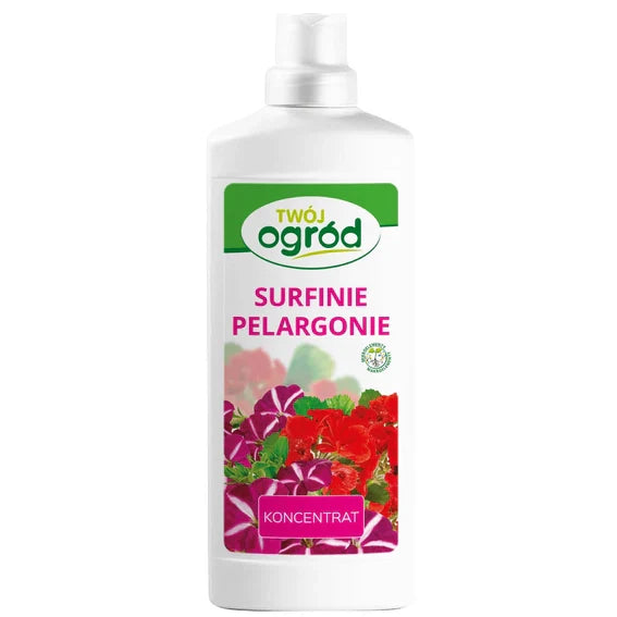 Engrais liquide pour surfinias et géraniums. Pour votre jardin.